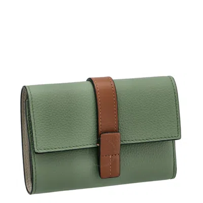Loewe Small Vertical Wallet - Rosemary/tan In Pink
