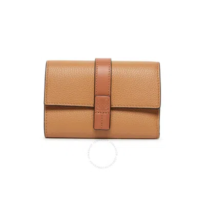 Loewe Small Vertical Wallet In Soft Grained Calfskin In Brown