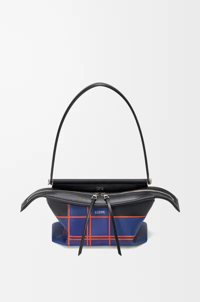 Loewe Small Whisker Bag In Check Intarsio For Woman In Black/multicolor
