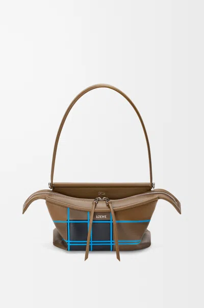 Loewe Small Whisker Bag In Check Intarsio For Woman In Brownish Green/multicolor