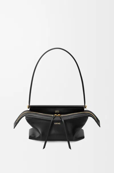 Loewe Small Whisker Bag In Glazed Leather Skin For Woman In Black