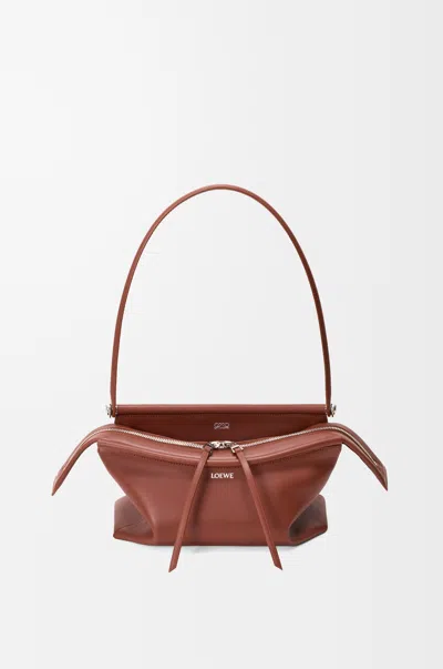 Loewe Small Whisker Bag In Glazed Leather Skin For Woman In Cognac