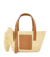 Loewe Nattan Raphia And Calf Skin Top-handle Handbag For Women In Beige