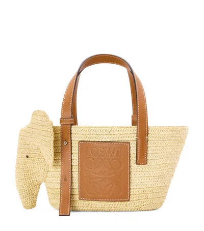 LOEWE SMALL WOVEN ELEPHANT BASKET TOTE BAG
