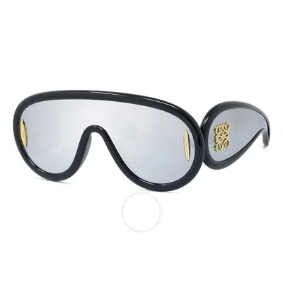 Loewe Smoke Mirrror Mask Unisex Sunglasses Lw40108i 01c 145 In Metallic