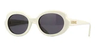 Loewe Smoke Oval Ladies Sunglasses Lw40147i 25a 54 In White