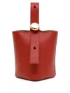 Loewe Red Calfskin Pebble Bucket Small Bag Women