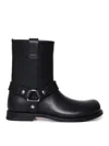 Loewe Campo Biker Shearling Boots In Black