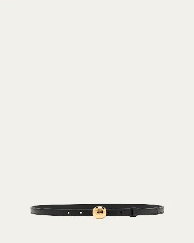 Loewe Smooth Leather Skinny Belt In Black