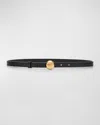 Loewe Pebble Leather Belt In Black Gold