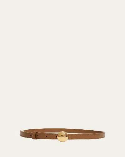 Loewe Smooth Leather Skinny Belt In Brown