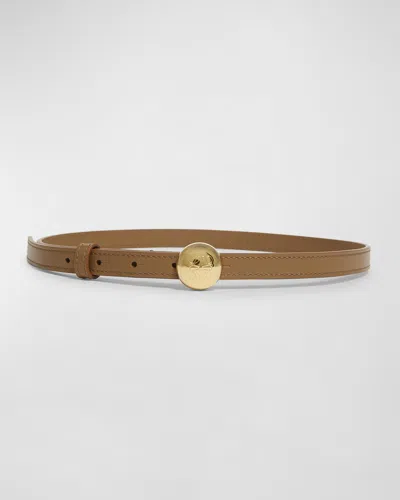 Loewe Smooth Leather Skinny Belt In Brown