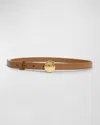 Loewe Pebble Leather Belt In Oak Gold