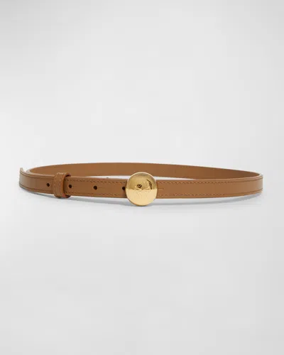 Loewe Pebble Leather Belt In Oak Gold
