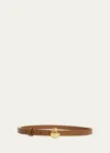 Loewe Pebble Leather Belt In Oak Gold