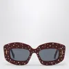 LOEWE SMOOTH PAVÉ SCREEN BURGUNDY SUNGLASSES