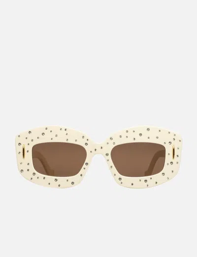 Loewe Smooth Pavé Screen Sunglasses In Neutral