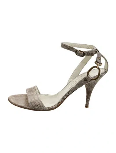 Pre-owned Loewe Snakeskin Animal Print Sandals In Multi