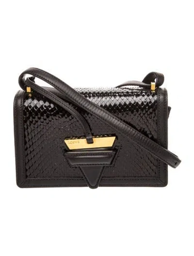 Pre-owned Loewe Snakeskin Barcelona Small In Black