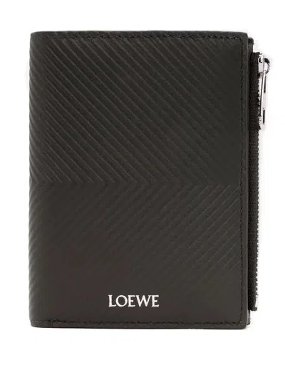 Loewe Snap Button-closure Slim Wallet In Black