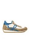 Loewe Sneakers Flow Runner Multicolor In Pelle Scamosciata E Nylon  Uomo In Brown