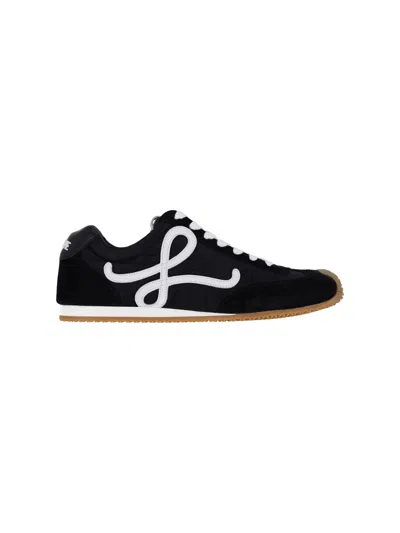 Loewe Canvas Suede Ballet Runner 2 Sneakers In Black