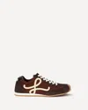 Loewe Ballet Runner 2.0 Nylon And Suede Sneakers With Side Logo In Brown