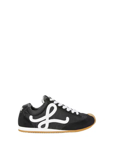 Loewe Women Black Canvas And Suede Ballet Runner 2.0 Sneakers