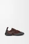 Loewe Grip Panelled Suede Sneakers In Brown