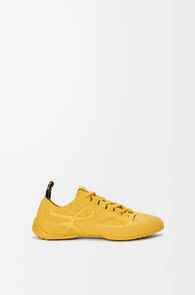 Loewe Suede Grip Sneakers Low Top Lace Up In Yellow