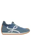 Loewe Flow Runner Suede-trimmed Denim Sneakers In Raw Denim