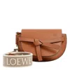 Loewe Gate Dual Mini Leather And Jacquard Shoulder Bag In Brown