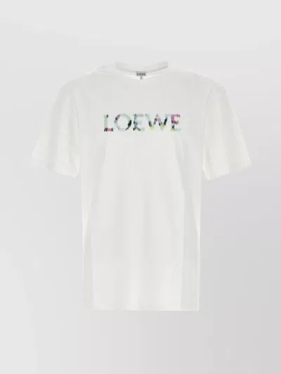Loewe Soft Cotton Crew Neck Short Sleeve T-shirt In White