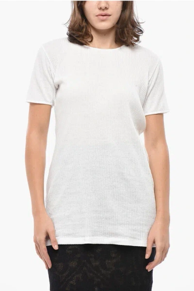 Loewe Solid Color Ribbed T-shirt In Brown