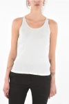 Loewe Solid Color Ribbed Tank Top In White