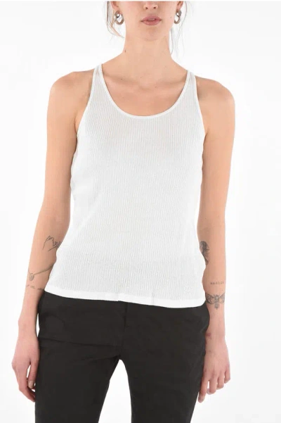 Loewe Solid Color Ribbed Tank Top In White