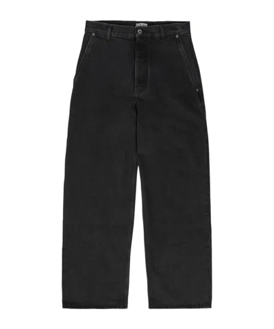 Loewe Solid Colour Straight-leg Jeans In Black