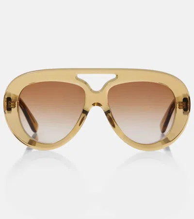 Loewe Lw40144u - Transparent Olive Sunglasses In Gold