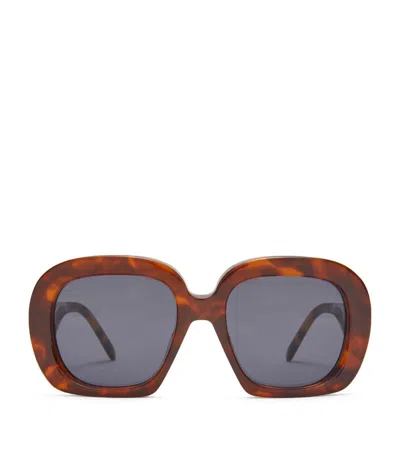 Loewe Sqaure Halfmoon Sunglasses In Brown