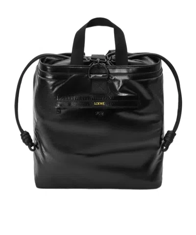 Loewe Squad Backpack In Paper Calf In Black