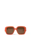 Loewe Square Slim Sunglasses Red In Orange