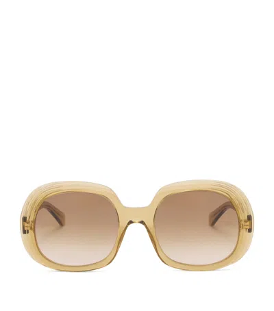 Loewe Square Steps Sunglasses In Green