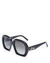 Loewe Square Sunglasses, 53mm In Black/gray Gradient