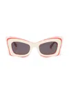 Loewe Multicolor Acetate Butterfly Sunglasses In Beige & Smoke