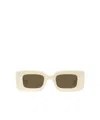 Loewe Anagram Beveled Acetate Rectangle Sunglasses In Green