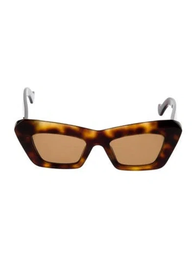 Pre-owned Loewe Square Tinted Sunglasses In Brown