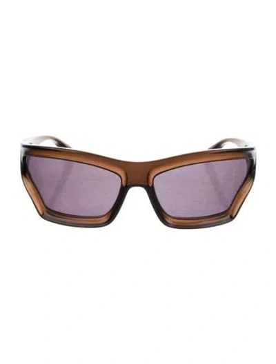 Pre-owned Loewe Square Tinted Sunglasses In Brown
