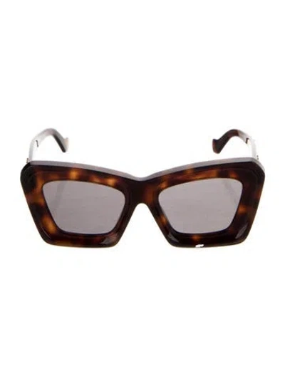 Pre-owned Loewe Square Tinted Sunglasses In Brown