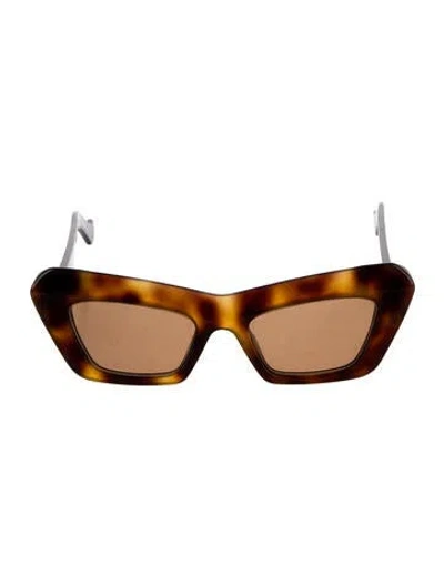 Pre-owned Loewe Square Tinted Sunglasses In Brown