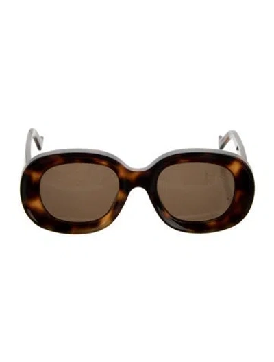 Pre-owned Loewe Square Tinted Sunglasses In Brown